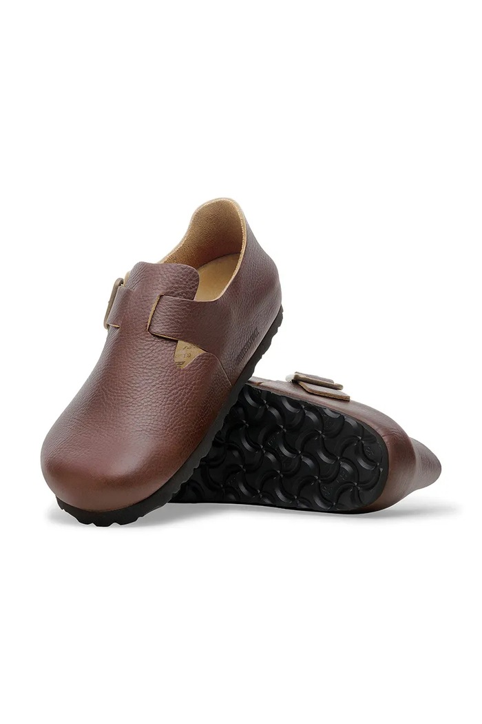 Birkenstock London WB pantofi cu toc plat pentru bărbați din piele 1030177 maro