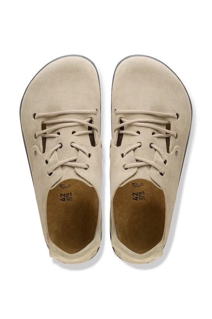 Birkenstock Montana pantofi cu toc plat pentru bărbați piele întoarsă bej 1010515