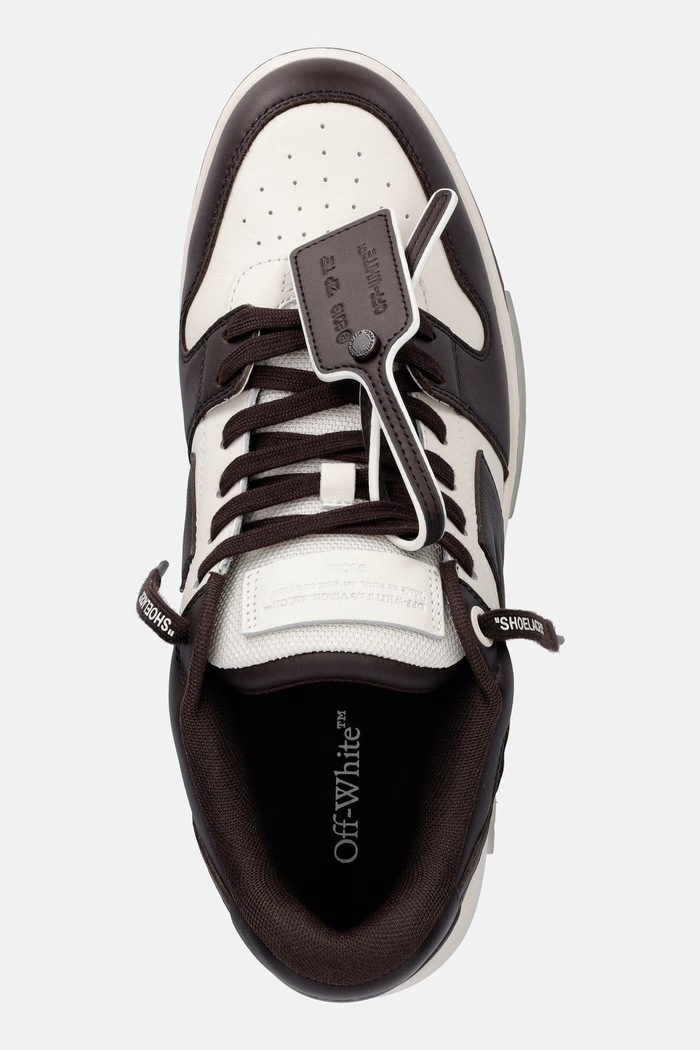 Off-White Out of Office sneakersy męskie skórzane brązowy M189C9L007