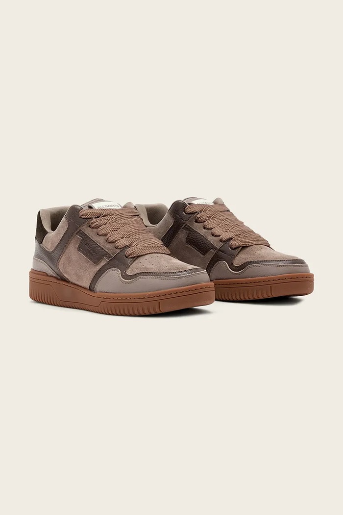 AllSaints Regan Plus Low Top tenisky pánske kožené M055FE hnedá SS26