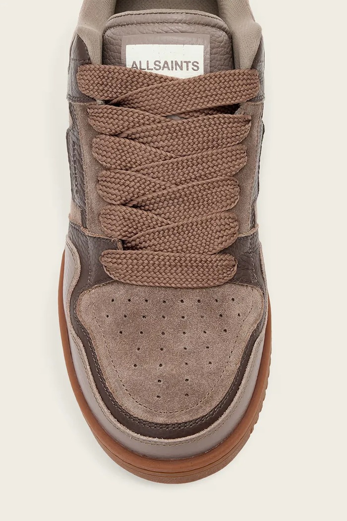 AllSaints Regan Plus Low Top tenisky pánske kožené M055FE hnedá