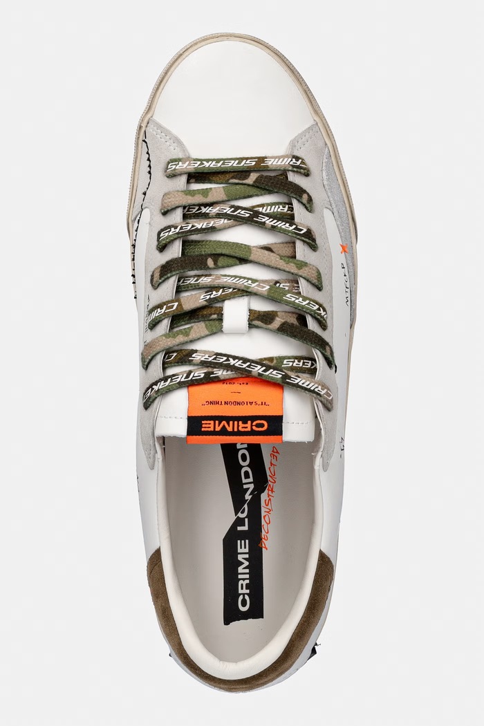Crime London DECONSTRUCTED sneakersy męskie skórzane biały 19071PP8.10