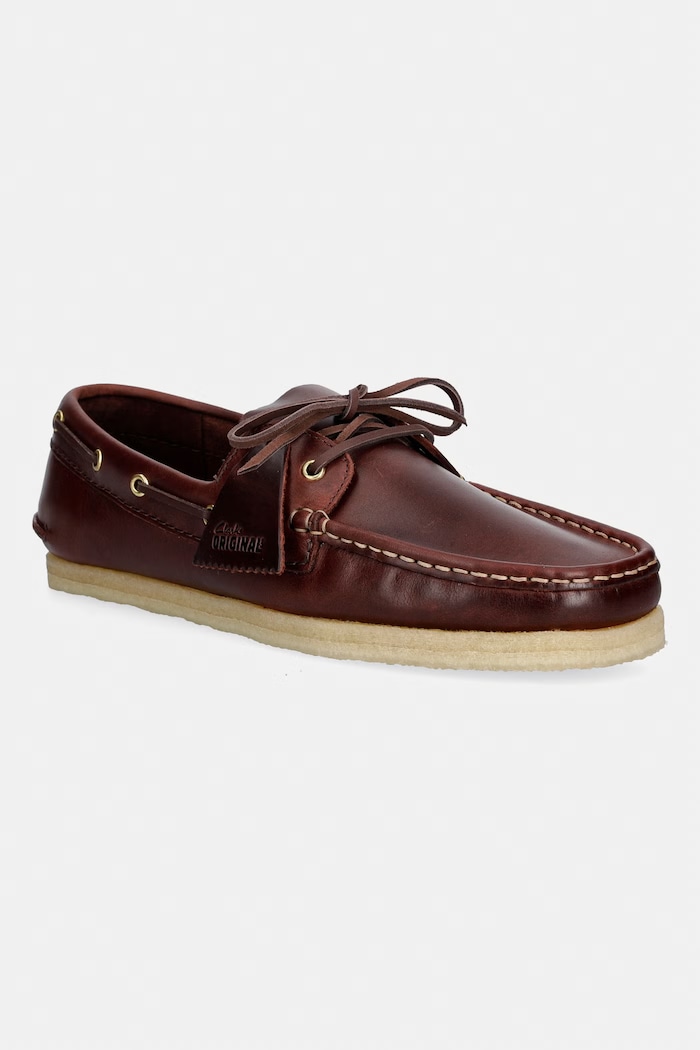 Clarks Originals Godney Boat μοκασίνια Ανδρικά δερμάτινα καφέ 26186503