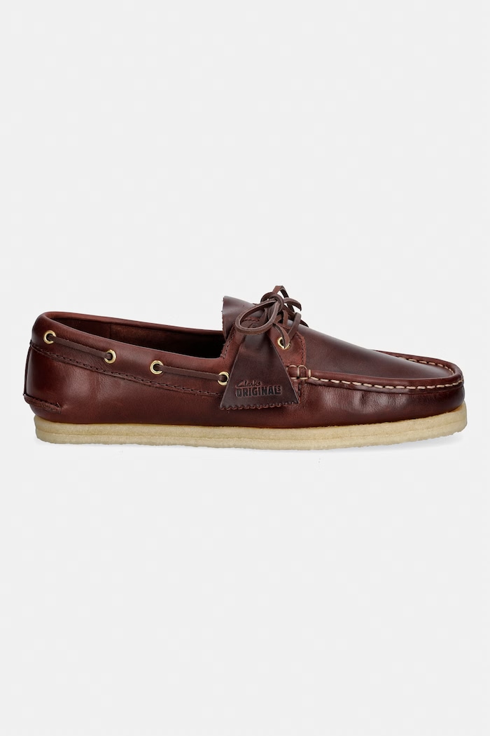 Clarks Originals Godney Boat μοκασίνια Ανδρικά δερμάτινα 26186503 καφέ SS26