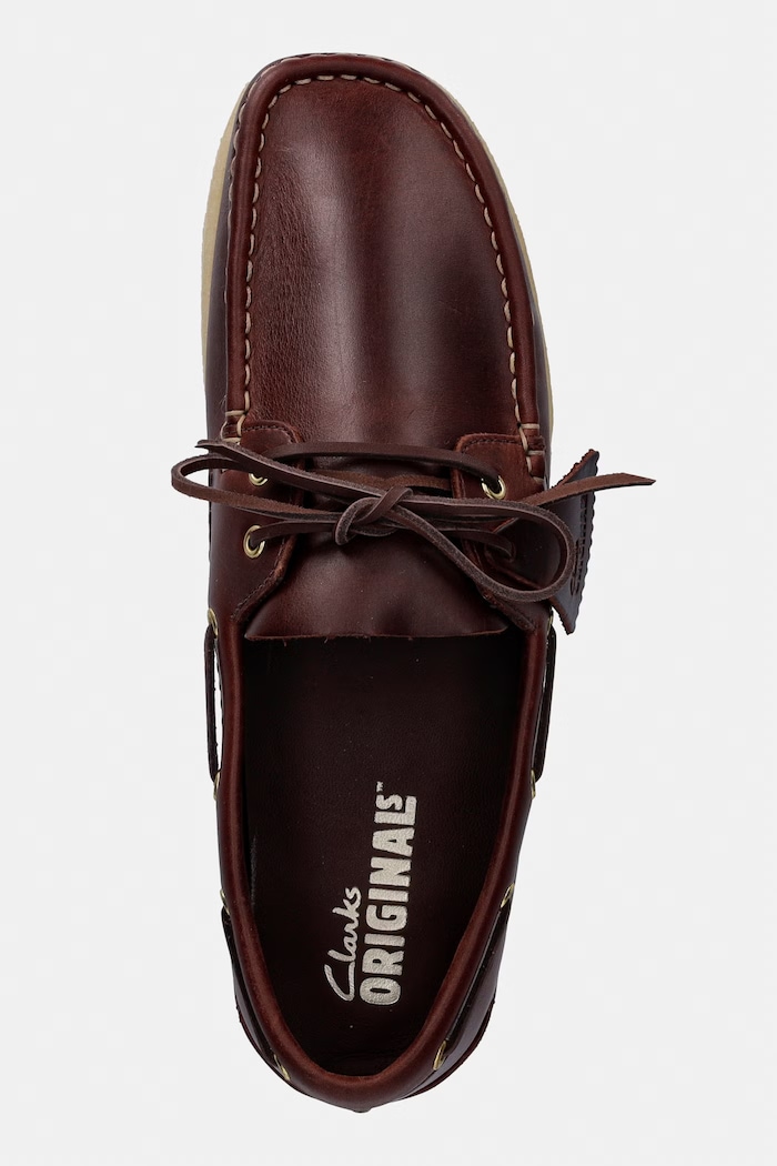 Clarks Originals Godney Boat μοκασίνια Ανδρικά δερμάτινα καφέ 26186503