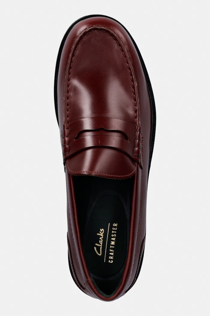 Clarks Originals CraftJames Lo μοκασίνια ανδρικά δερμάτινα κόκκινο 26183358
