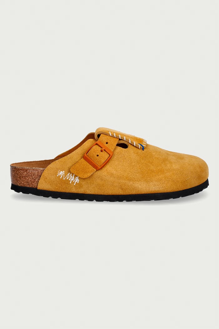 Birkenstock 1774 x ADER ERROR boston ciabatte slide da uomo in scamoscio 1033807 giallo SS26