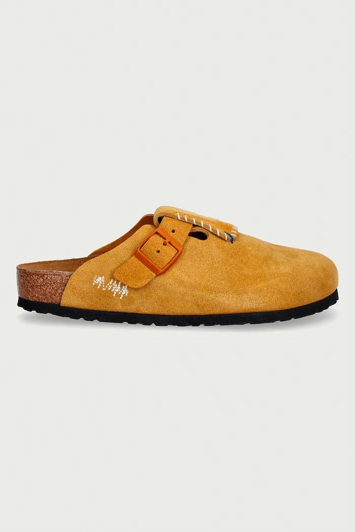 Birkenstock 1774 x ADER ERROR boston ciabatte slide da uomo in scamoscio 1033807 giallo SS26