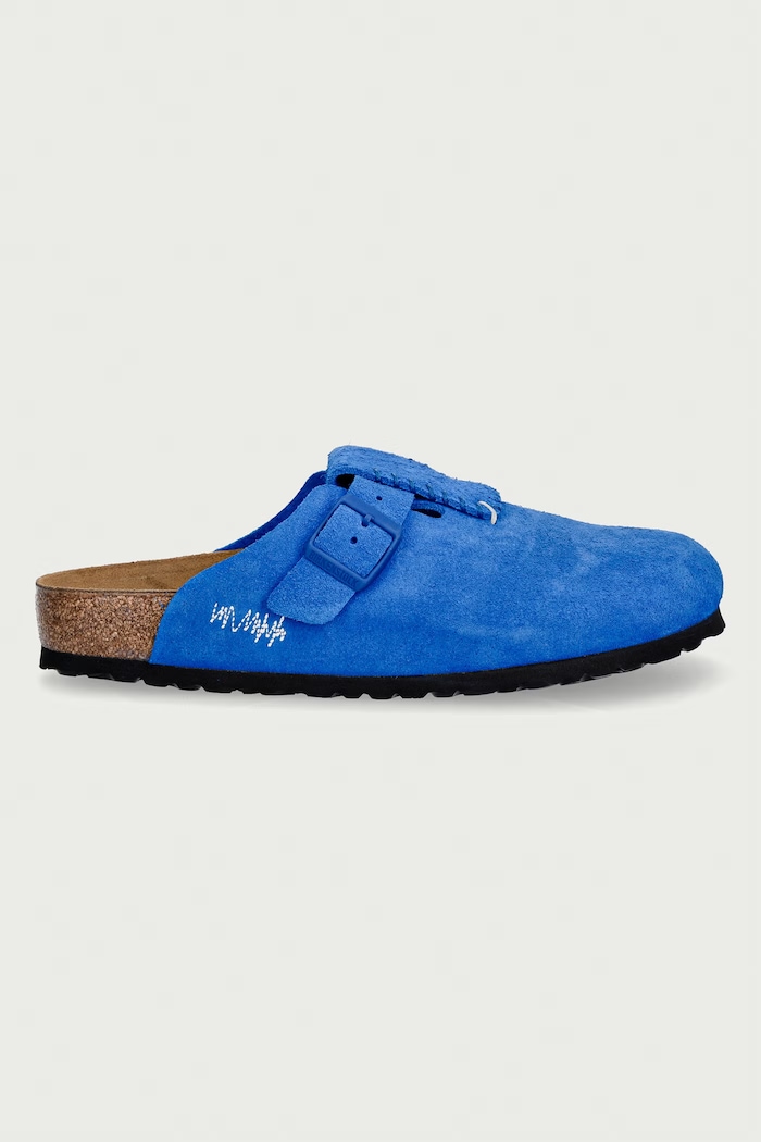 Birkenstock 1774 x ADER ERROR boston klapki mules męskie zamszowe 1033806 niebieski SS26