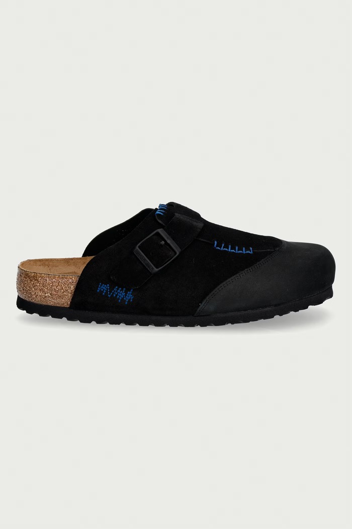 Birkenstock 1774 x ADER ERROR boston ciabatte slide mules da uomo in scamoscio 1029964 nero SS26