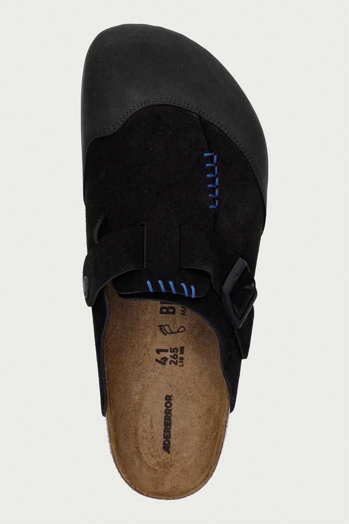 Birkenstock 1774 x ADER ERROR boston ciabatte slide mules da uomo in scamoscio nero 1029964
