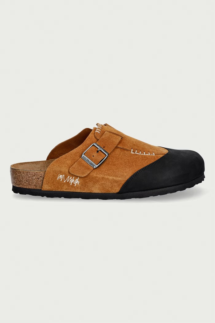 Birkenstock 1774 x ADER ERROR boston ciabatte slide mules da uomo in scamoscio 1029963 marrone SS26
