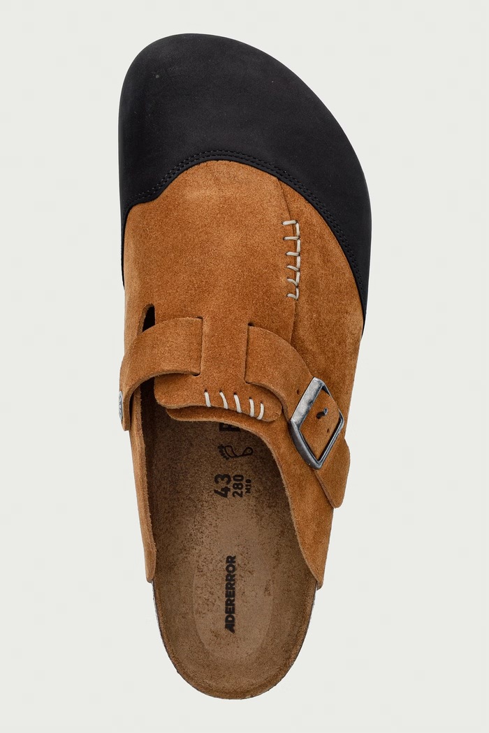 Birkenstock 1774 x ADER ERROR boston ciabatte slide mules da uomo in scamoscio marrone 1029963