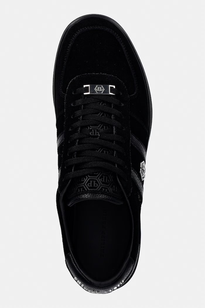 Philipp Plein Lo-Top Sneaker Retro Rebel sneakersy męskie zamszowe czarny USC0941.PLE010N.0202