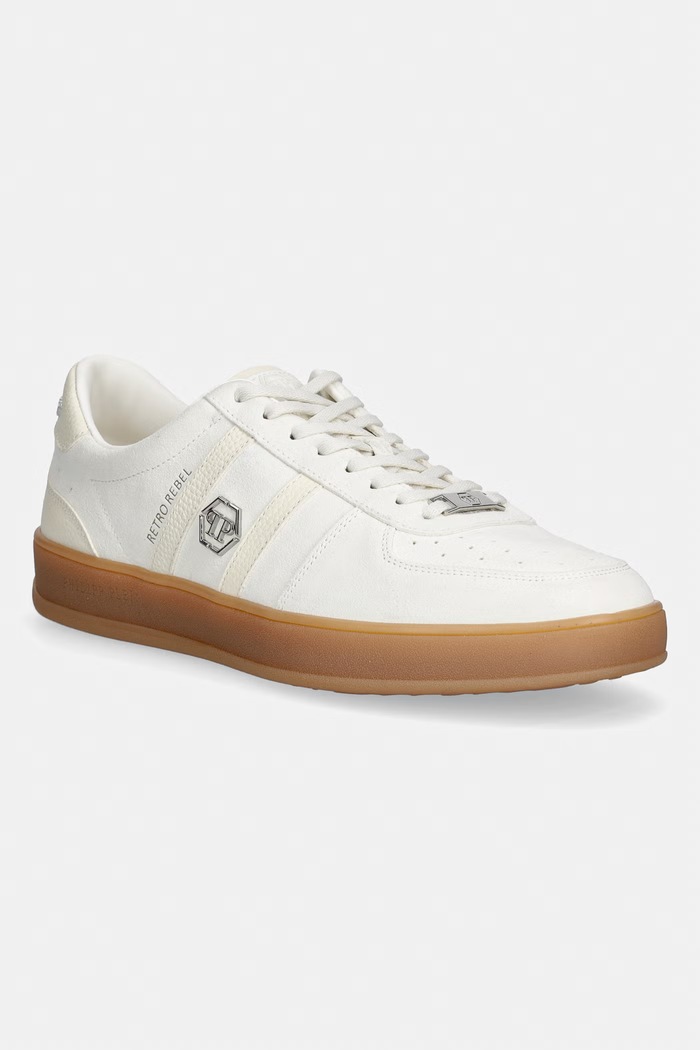 Philipp Plein Lo-Top Sneaker Retro Rebel sneakersy męskie zamszowe beżowy USC0941.PLE010N.01