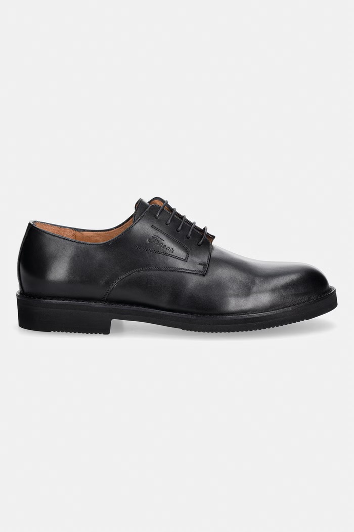 Fracap półbuty męskie skórzane C645. czarny SS26