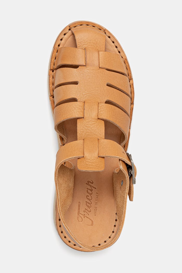 Fracap CHELSEA C620 sandały z zakrytymi palcami damskie skórzane beżowy C620