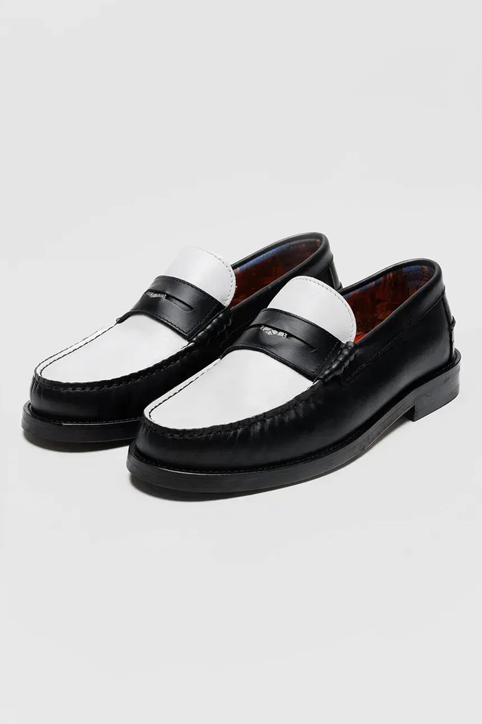 Naked Wolfe mokasyny męskie skórzane Riviera Riviera.BlkWht.Leather czarny SS26