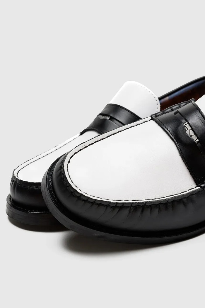 Obuwie Naked Wolfe mokasyny męskie skórzane Riviera Riviera.BlkWht.Leather czarny