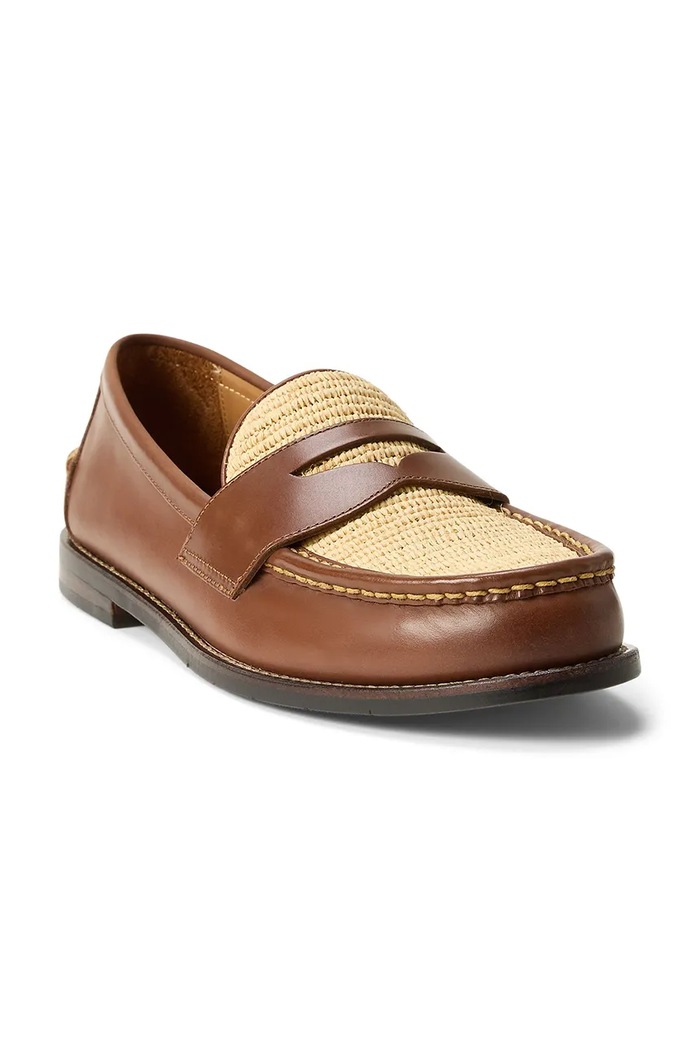 Polo Ralph Lauren mokasini moški usnjeni Alston Penny 803P07642001.200 rjava SS26