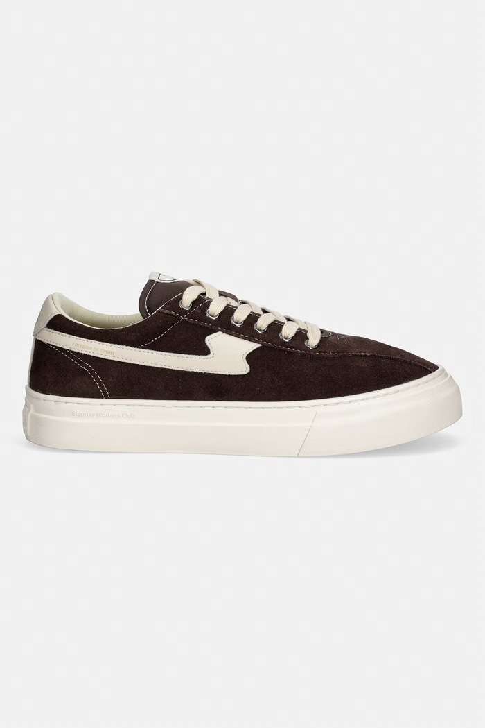 Stepney Workers Club DELLOW S-STRIKE SUEDE sneakersy męskie skórzane YA25215 brązowy SS26