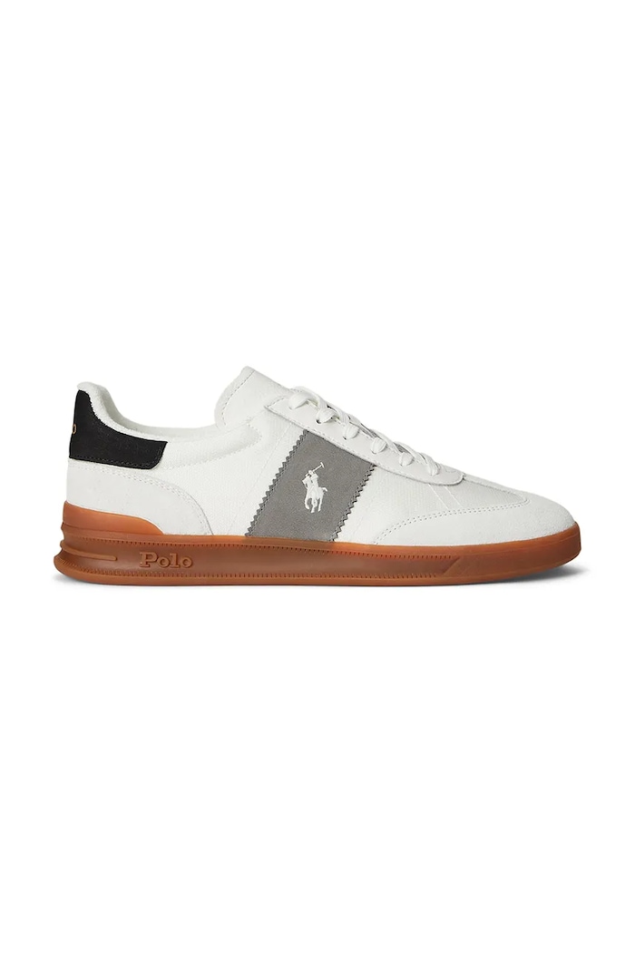 Tenisky Polo Ralph Lauren Hrt Aera Pp semišová kůže bílá 809P01616004.999