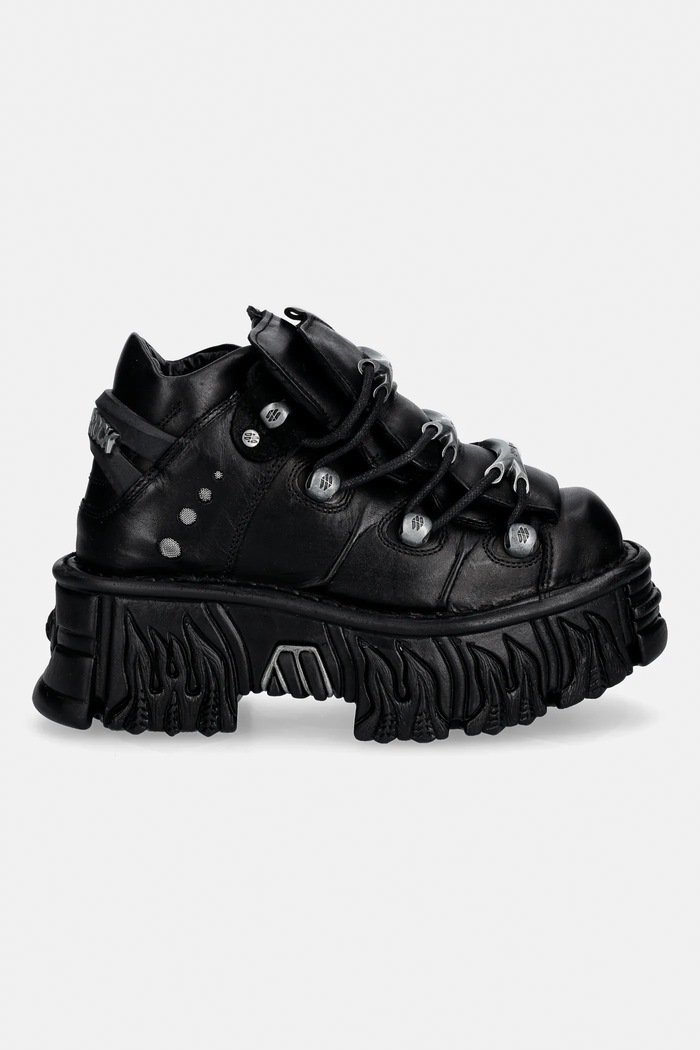 Δερμάτινα sneakers New Rock ITALI NEGRO, NOMADA NEGRO M.106.S71 μαύρο SS26