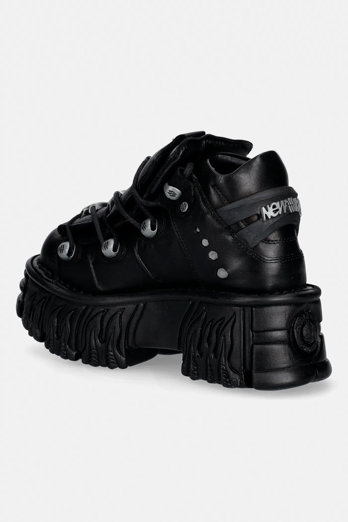 Παπούτσια Δερμάτινα sneakers New Rock ITALI NEGRO, NOMADA NEGRO M.106.S71 μαύρο