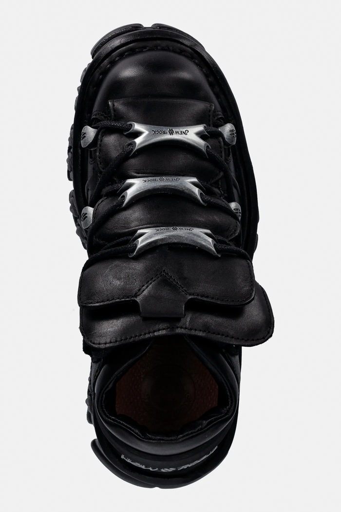 Δερμάτινα sneakers New Rock ITALI NEGRO, NOMADA NEGRO μαύρο M.106.S71