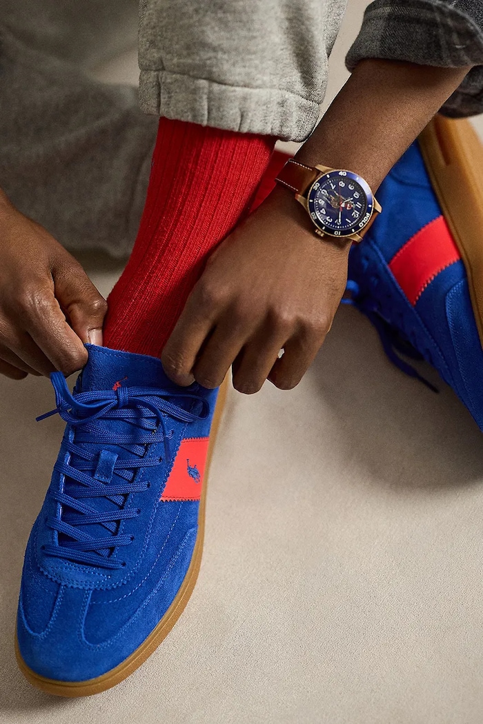 Polo Ralph Lauren sneakers din piele întoarsă Bedford Pp 809P07172001.520 albastru