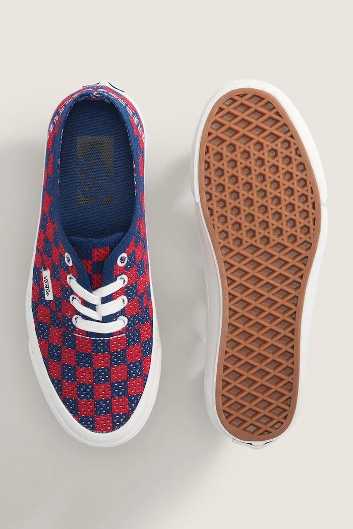 Vans LX Premium Authentic 44 EK Checkerboard tenisky červená VN000EJCRDB1