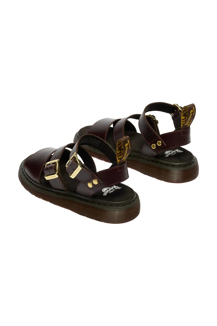 Obuwie Dr. Martens Gryphon sandały rzymianki skórzane DM42329200 brązowy
