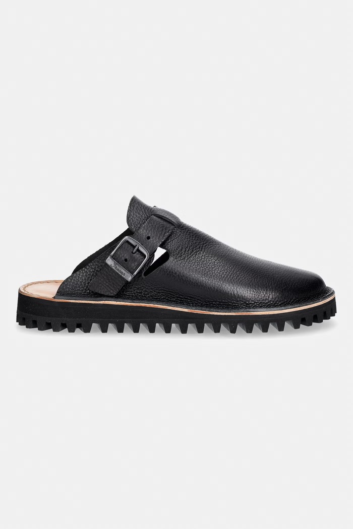 Fracap klapki skórzane Mules Nero S100.M czarny SS26