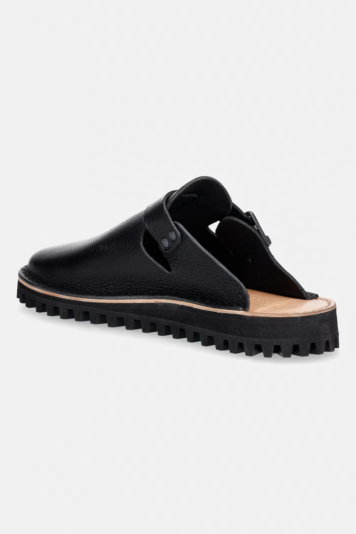 Obuwie Fracap klapki skórzane Mules Nero S100.M czarny