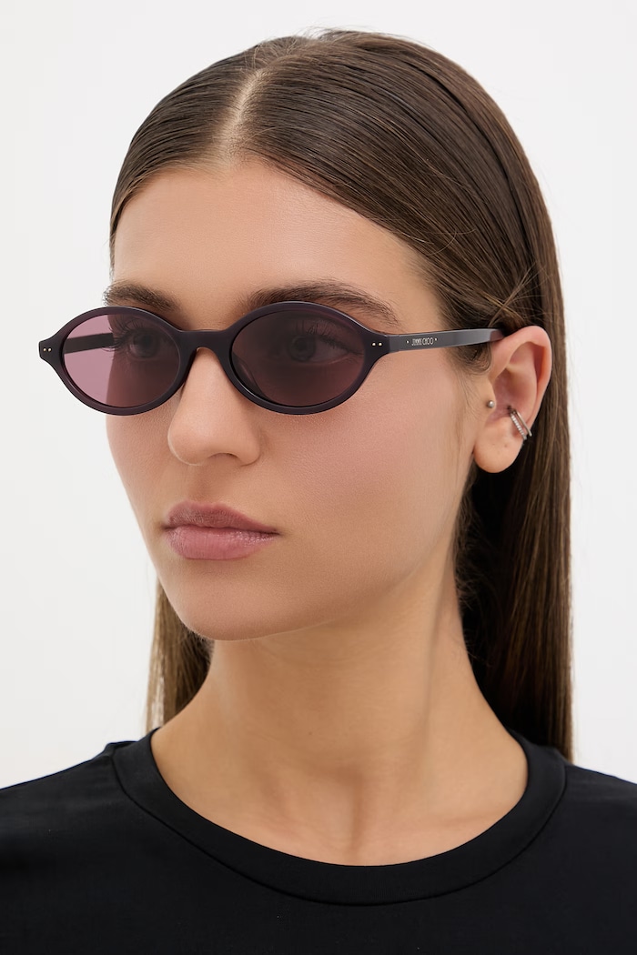 Jimmy Choo okulary przeciwsłoneczne okrągłe damskie fioletowy 0JC5068U