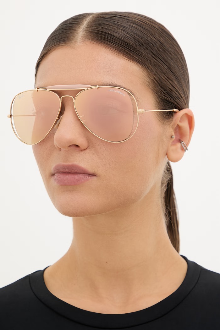 Ray-Ban okulary przeciwsłoneczne pilotki damskie RAY-BAN X DOLCE&GABBANA pomarańczowy 0RB3029M