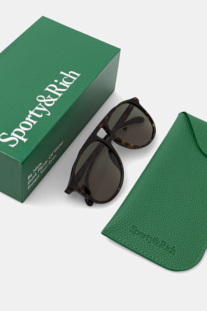 Akcesoria Sporty & Rich okulary przeciwsłoneczne pilotki damskie AC090600300BR12 brązowy