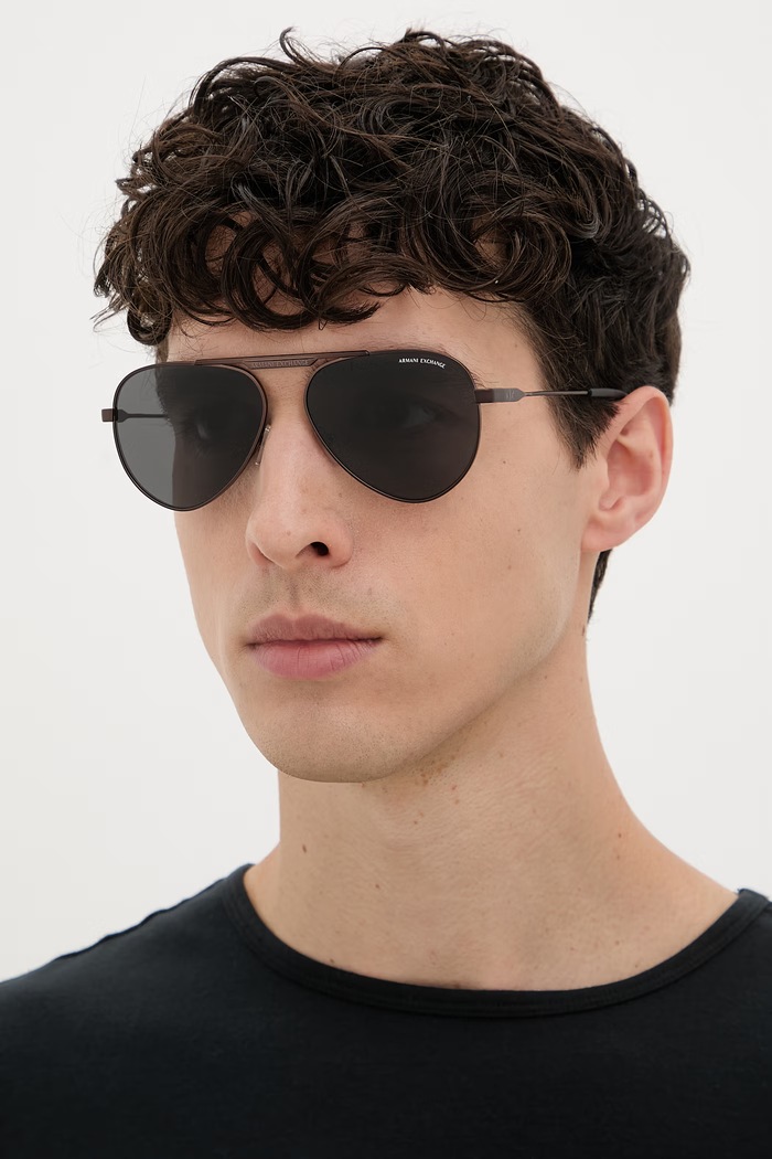 Armani Exchange авиаторски слънчеви очила 0AX2060S кафяв SS26