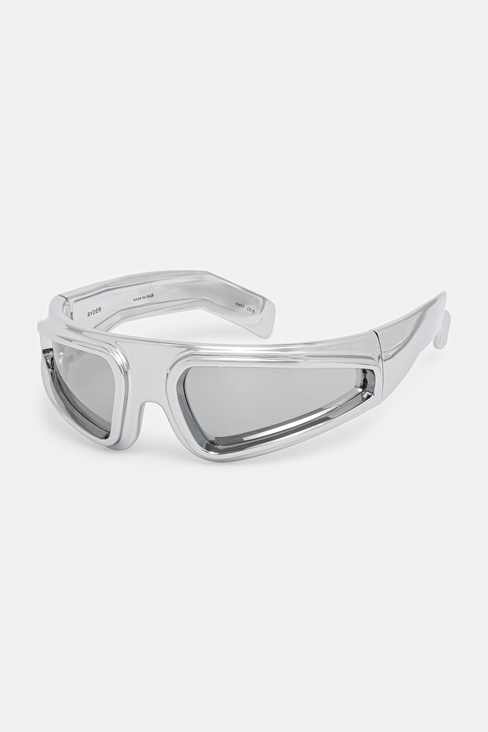 Rick Owens DRKSHDW sunglasses Ryder mirrored silver RG0000012.GSLVCS