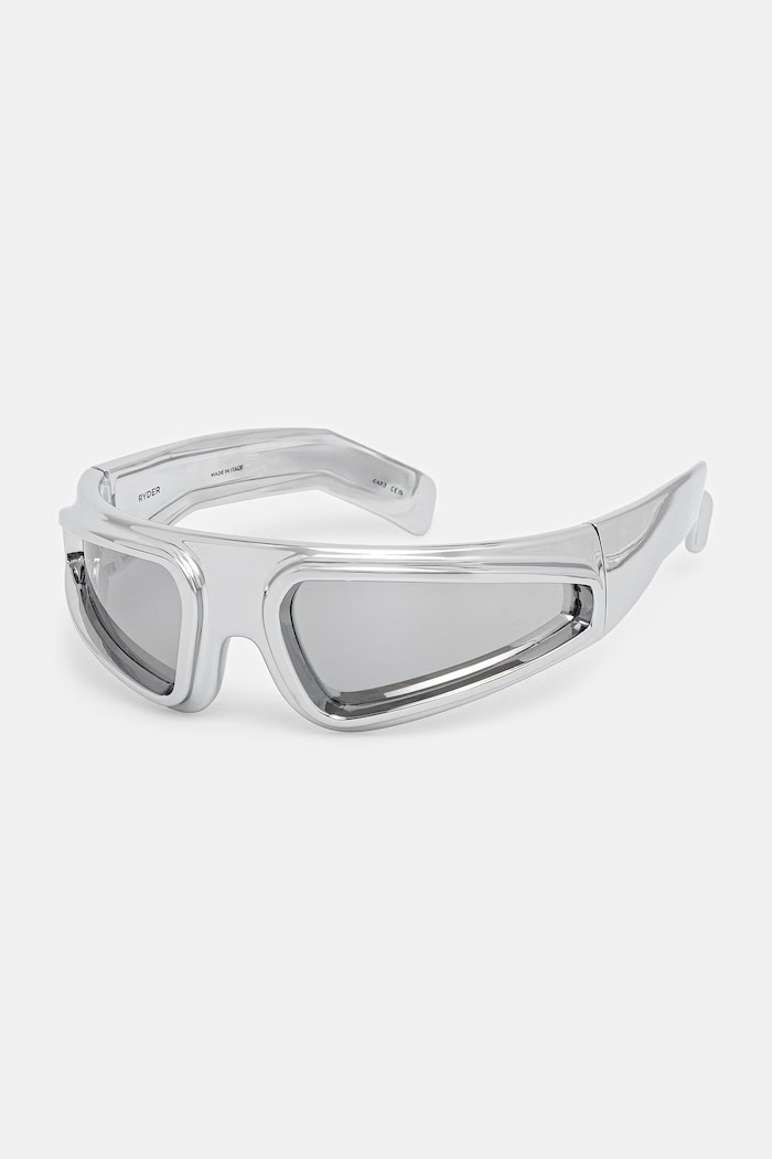 Rick Owens DRKSHDW sunglasses Ryder mirrored silver RG0000012.GSLVCS