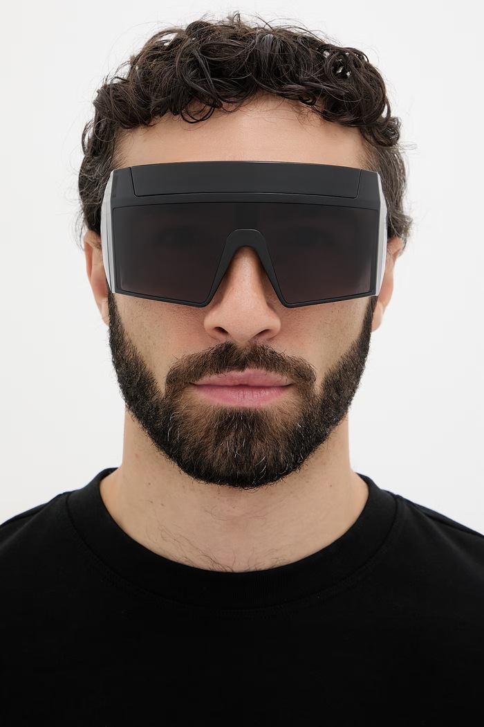Rick Owens DRKSHDW Rev Shiny okulary przeciwsłoneczne RG0000017.GBLKB