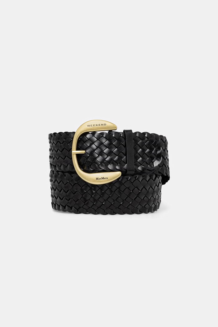 Weekend Max Mara pletený pásek dámský kožený AGELO černá 2615501025600