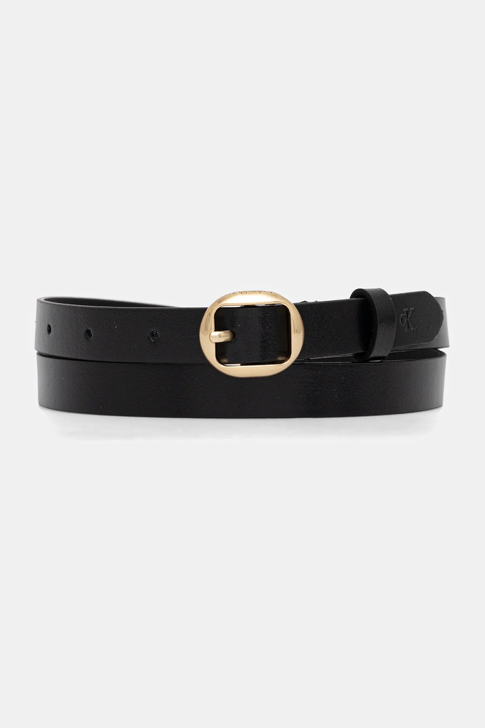 Kožený opasok Calvin Klein čierna LV04F7058G