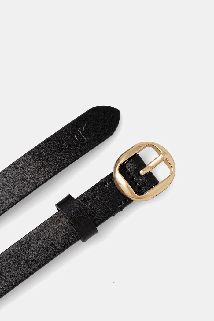 Kožený opasok Calvin Klein LV04F7058G čierna SS26