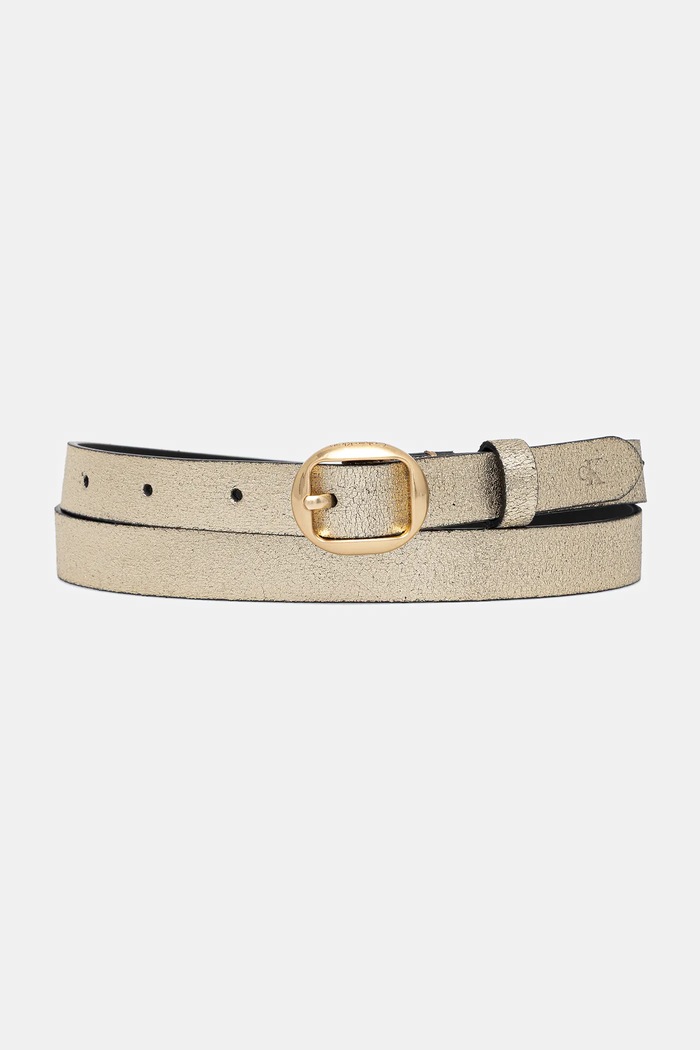 Kožený opasok Calvin Klein zlatá LV04F7058G