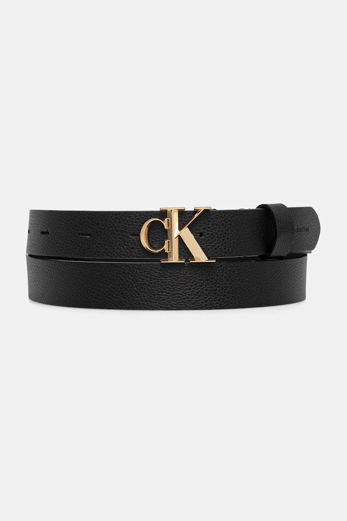 Calvin Klein ζώνη γυναικεία απομίμηση λείου δέρματος μαύρο LV04F7060G