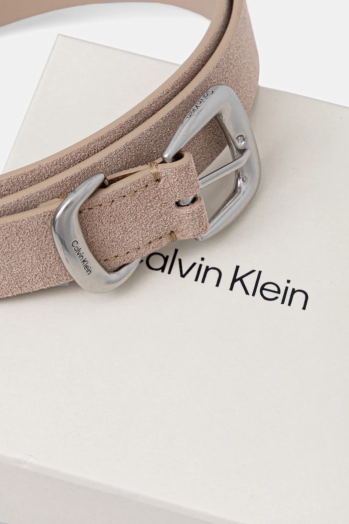 Doplňky Calvin Klein pásek dámský semišový LV04F7065G béžová