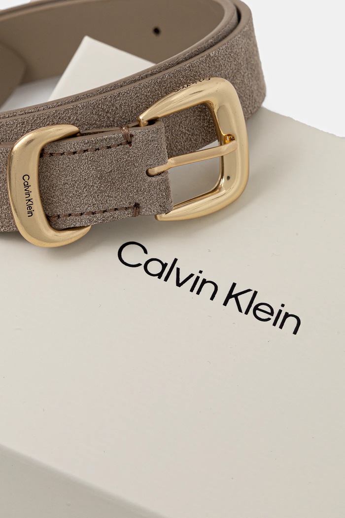 Doplňky Calvin Klein pásek dámský semišový LV04F7065G béžová