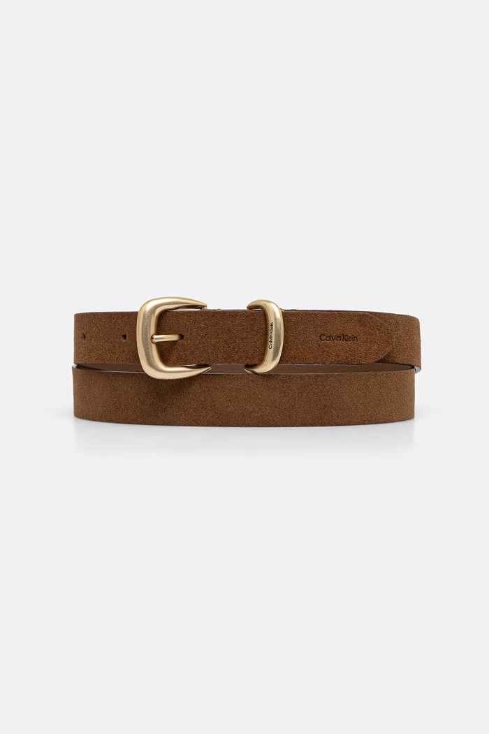 Calvin Klein Ζώνη γυναικεία δέρμα σουέτ καφέ LV04F7065G