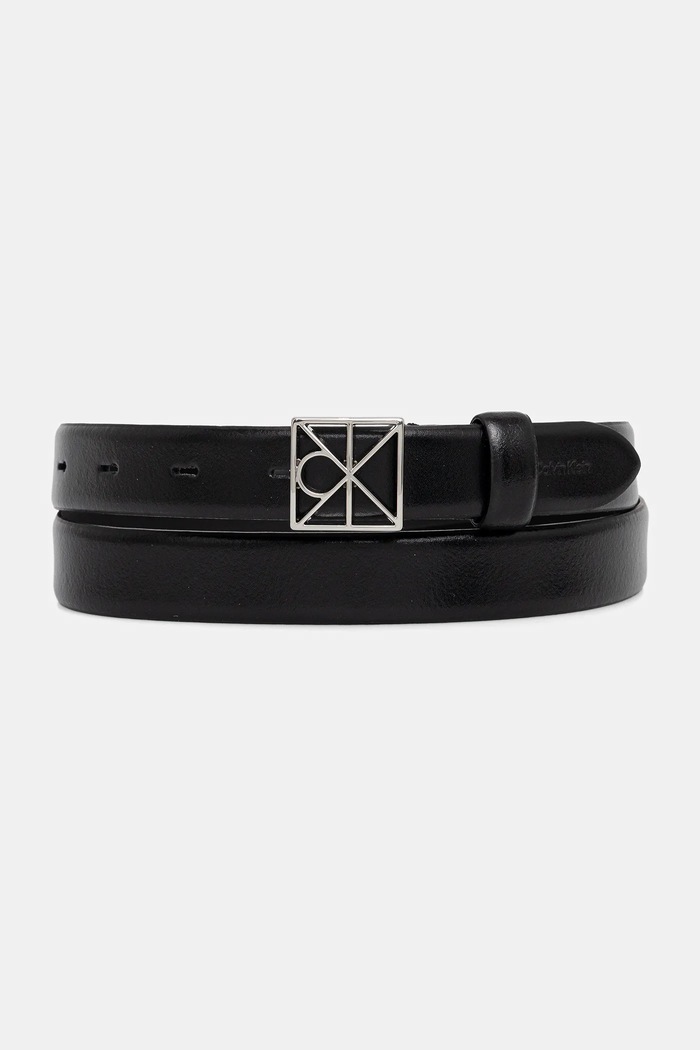 Calvin Klein pásek dámský imitace kůže černá LV04F7072G
